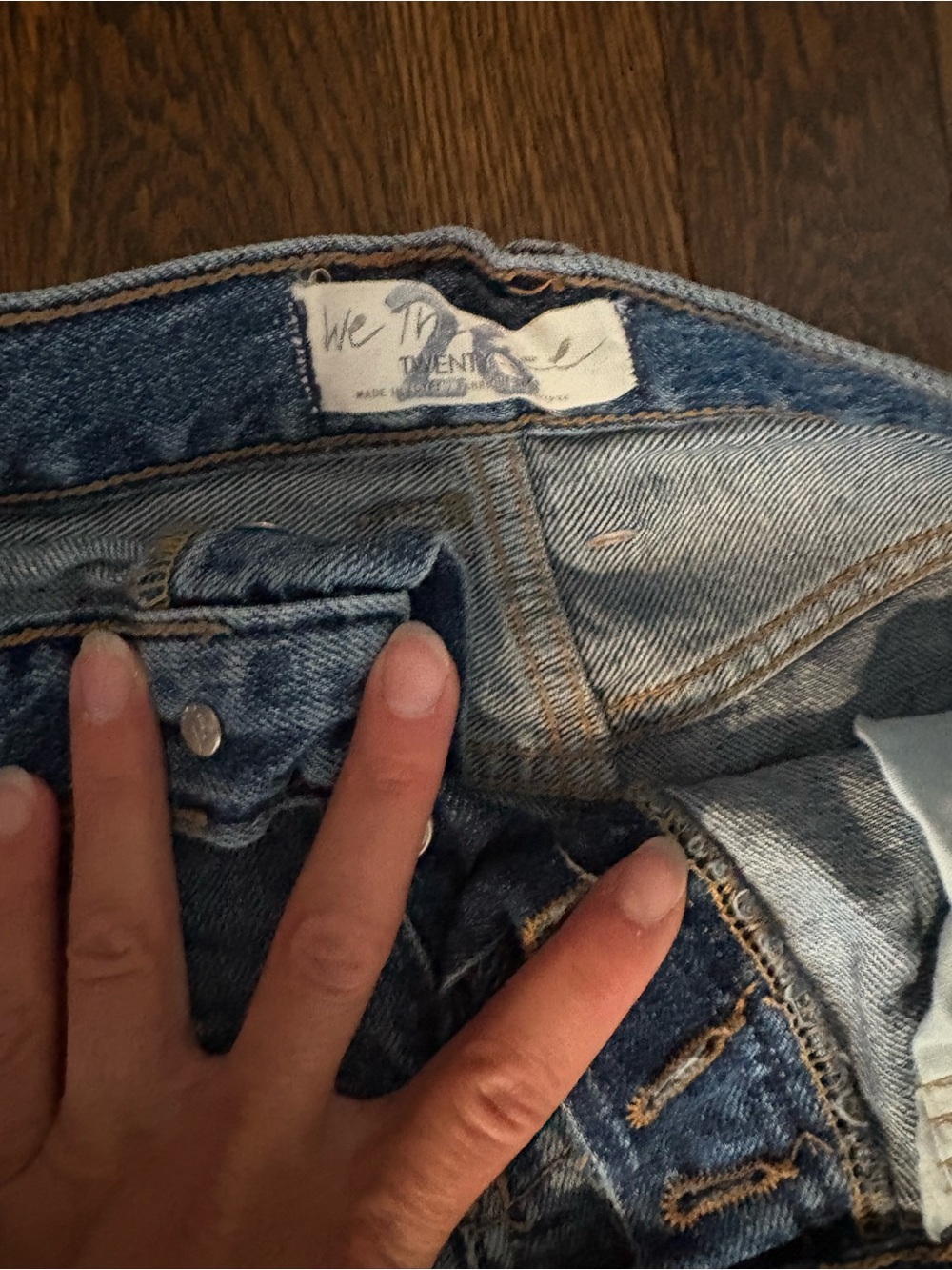 We The Free Light Wash Denim Jean Shorts